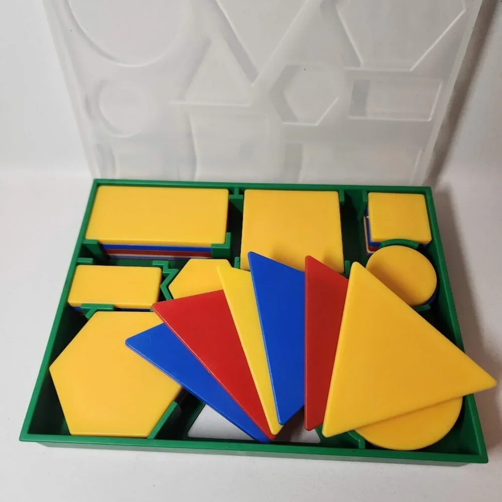 NEW 60 Count Attribute Blocks Math Manipulatives Assorted Colors Sorting Pattern